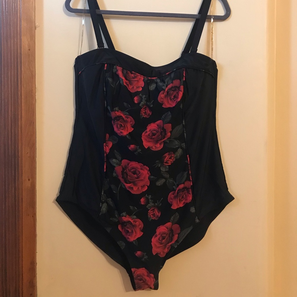 Retro Rosetted One Piece Swimsuit